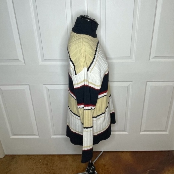 South Pole L Vintage Y2K color block stripe mock turtleneck mens chunky‎ sweater - Picture 6 of 9